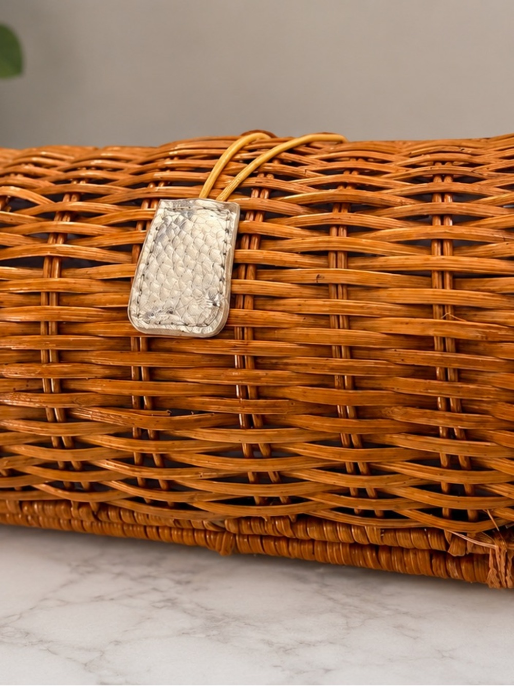 Lilly Pulitzer Blue and Pink Wicker Clutch - Picture 3 of 3